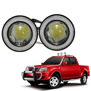 RWT High Power LED Fog Light Projector Cob With Blue Angel Eye Ring 15W (Pack Of 2) For Tata Xenon XT