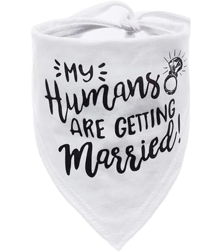 Hundehalstuch 'My Humans Are Getting Married' – Für Hochzeiten & Verlobungen, Weiß/schwarz
