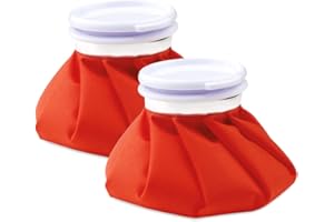 FUN FAN LINE Borsa dell'acqua calda o borsa fredda per lesioni - per alleviare il dolore e il gonfiore - Include coperchio di sicurezza - Capacità: 400 ml - Colore: rosso