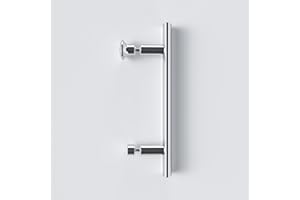 SANYROI Maniglia per porta doccia, distanziamento fori 145 mm, maniglia per porta in vetro, maniglia per cabina doccia in acciaio inox, maniglia a pinza lunghezza 210 mm