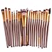 20pcs Make Up Sets Soft Powder Foundation Eyeshadow Eyeliner Lip Makeup Brushes (Color-001)