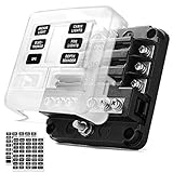 sicherungskasten 12v Sicher und zuverlässig Design - Einfach zu installieren, kann über 4 vorgeformte Löcher gesichert werden; Marine-Edelstahl-Eingangs- und Ausgangsschrauben haben eine hohe Korrosionsbeständigkeit