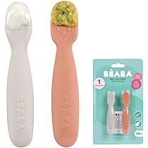 BÉABA, Siliconen serviesset voor baby's, met zuignap, antislip, 4-delig, bord kom glas lepel, gezonde en duurzame siliconen, vaatwasmachinebestendig, magnetron, terracotta BÉABA, Siliconen serviesset voor baby's, met zuignap, antislip, 4-delig, bord kom glas lepel, gezonde en duurzame siliconen, vaatwasmachinebestendig, magnetron, terracotta