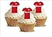 Produktbild Deutsch Bundesliga Bayern Munich Fußball-Hemden 12 essbare Standup Kuchen-Deko, Kuchendekorationen, essbar, Premium, 2 x A5, für 12 Bilder