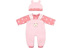ZWOOS Vestiti per Bambole 50-55 cm, Completo Piccolo Orso Rosa Compatibile con New Born Baby Bambole, Regali per Ragazze, Bambini