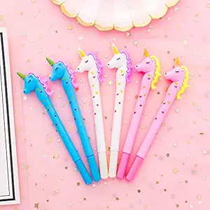 Jiada Set of 12 Beautiful Unicorn Gel Pens - Birthday Return Gift/Party Favor