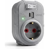 UFO Yeni Tekli Akım Korumalı Priz, 5V 2,4A USB ve Type-C ile Hızlı Şarj, Anahtarlı Topraklı Priz, S&uuml;rekli Koruma, 16 A 250 V,