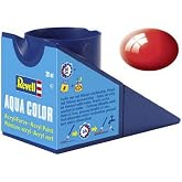 Revell - Su Bazlı Maket Boyası Ateş Kırmızısı Parlak 18 Ml (36131)