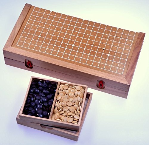 Go – Gobang – Spiel der Götter – Strategiespiel – Brettspiel aus Holz mit weissen Linien - 3