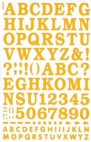 Consonant Letters Design -Yellow- Sticker sticker set character high: 22 mm - 1 Sheet dimensions 27 cm x 18 cm