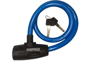 H Himprox Candado Bicicleta Antirrobo 60cm, Cable de Acero con Revestimiento Impermeable, Candado de Seguridad con 2 Llaves para Bici, Moto, Scooter, Patinete Eléctrico
