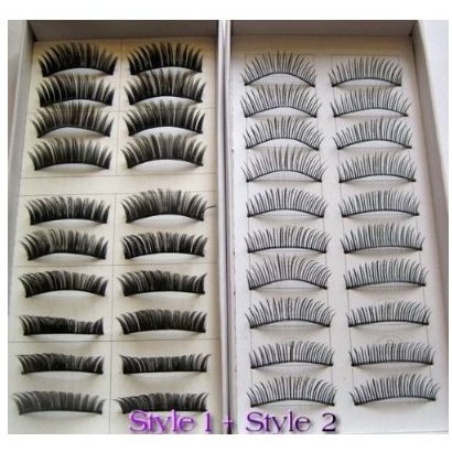 SODIAL(TM) 20 Pairs Regular Long and Thick Eyelashes Style 1 and 2