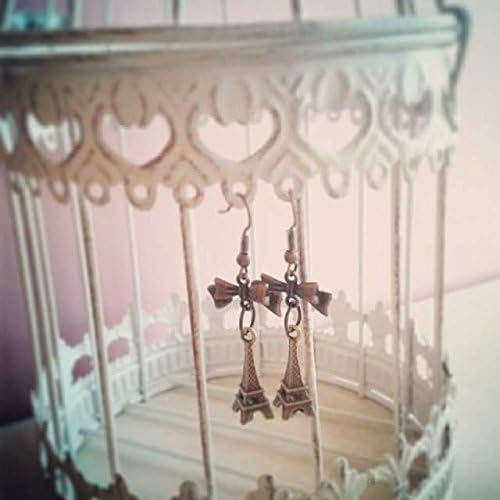 paris earrings tour eiffel earrings vintage earrings romantic earrings bow earrings metal bronze earrings shabby chic earrings