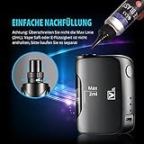Elektrische Zigaretten Starterset，Dampfer, E-Shishas mit Top Nachfüllung(Maximal 2mL) mit Mehrfarben-Licht, 0,25 Ohm auswechselbare Zerstäuber, einstellbare Leistung (30W-50W), 1500mAh Akku (E-Flüssigkeit nicht inbegriffen), E-Zigarette ohne Nikotin(schwarz).Deutsche Bedienungsanleitung - 