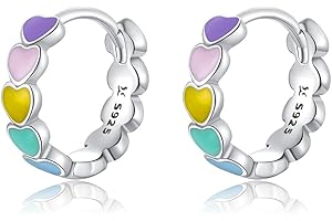 Ztowoto-Pendientes hipoalergénicos de plata de ley 925, bonitos pendientes de unicornio, regalos, coloridos pendientes de unicornio de proteína sintética para niñas y mujeres