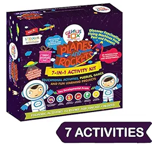 Genius Box Learning STEM Toy for 5+ Year Age: Planes and Rockets DIY,Activity Kit, Learning Kit, Educational Kit