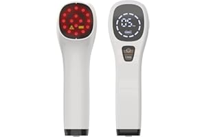 iKeener Handheld Red Light Therapy Device,(4x808nm +12 X 650nm) Cold Laser Human/Vet Therapy Device for Muscle Reliever,Knee,Shoulder,Back.Infrared Light Therapy Pain Relief Device,with Free Goggles
