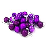 24x kleine Dekokugeln Weihnachtskugel in matt glänzend und glitzernd