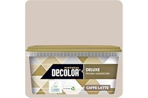 PINTURAS DECOLOR DELUXE Pintura de Interior Monocapa Mate. 4 Litros. Ecológica con Certificado Ecolabel. CAFFE LATTE