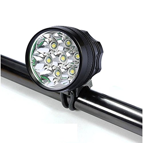 [Updated Version] Sunmoch 9000 Lumen T6 CREE Fahrradlampe Set 3 Modi mit 8800 mha Lithiumbatterie 7X CREE T6 Stirnlampe für Klettern, Radahren und Nachtsport draussen,Schwarz - 3