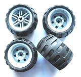 LEGO TECHNIC - 4 R�der mit 43,2x26 Ballonreifen mit Felge in grau f�r Technik - Sets - 56145 / 61481 - TECHNIK