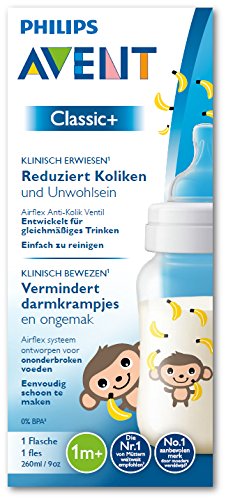 Philips Avent Anti-Kolik Klassik+ Flasche SCF574/11, 1er-Pack, Affe, 260 ml - 3