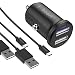 Produktbild iXboost iX-1S Speed Charge 4.8A Dual Mini Handy Auto-Ladegerät Kfz Zigarettenanzünder Adapter + 2X USB Kabel Typ C für Samsung Galaxy S8 / S8 Plus/Note 8, HTC 10, LG G5, Lumia 950 UVM.