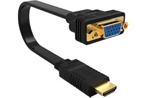 Ewent EW9869, Adattatore da HDMI a VGA Full HD 1080p 60Hz Full HD Convertitore da HDMI Maschio a VGA Femmina per PC, Computer Portatili,Chromebook,Raspberry Pi,TV Box, TV Stick, Proiettore, 15cm