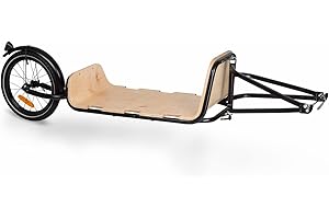 KLAR FIT KLARFIT Companion Chaser - Rimorchio da Bici per Carichi fino a max. 30 kg, Cargo Bike con Ruote da 16", Carrello Bici per Bambini, Area Carico in Multiplex di Betulla, con o senza Telaio Superiore