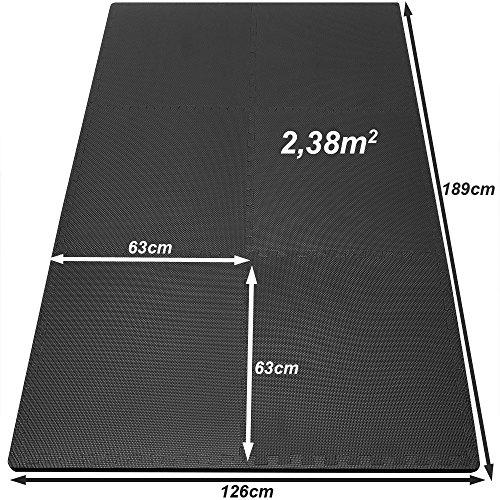 6-16x Puzzlematte Bodenschutzmatten Fitnessmatte Unterlegmatte Spielmatte Stecksystem Modellauswahl Farbauswahl Blau oder Schwarz SET - 5