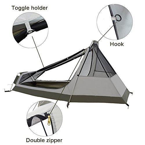 GEERTOP 1 Person 34 Season Lightweight Aluminum Pole Backpacking Bivy