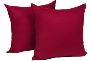 Laneetal 2 zestaw Poszewka na poduszkę z zamkiem błyskawicznym Podwójne opakowanie Poduszki na sofę Poszewki na kanapę 100% bawełna Dekoracyjne poszewki na poduszki 35x35cm Bordeaux
