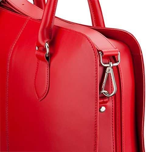 Su.B 15.6” 14” professionelle Design Damen Laptoptasche, echtes Leder – Made in Italy (Rot) - 2