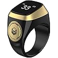 Zikr Ring, Smart Tasbih Zikr Ring, Ring Count Reminder, Muslim Prayer Timing Reminder, LED Display, Bluetooth Connection, Multi-time Optional-20mm (Black)