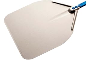 Gi.Metal Pala per Pizza Professionale extra leggera (Peso 0.56 Kg), Manico lungo 60 cm, Testa in Alluminio anodizzato neutro - Linea Azzurra A -32R/60