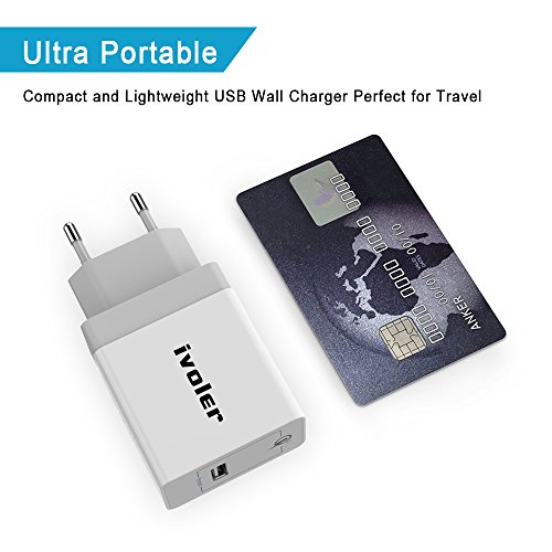iVoler Quick Charge 3.0 Type C 18W Caricabatteria USB da Muro con Cavo 2 in 1 Tipo C e Micro USB Cavo Ricarica per Samsung Galaxy S9/S9 Plus/S8/S8+/S7/S7 Edge/ S6/S6 Edge/+/Note 8/5/4/Edge, LG G6/G5/G4, Asus Zenfone 4/3/2, Android Smartphone, Tablet, iPhone, iPad, e gli altri dispositivi USB (Bianco)