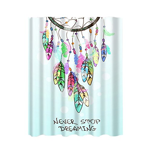 Duschvorhang Schiere Wasserabweisende Platte Badezimmer Dekor W / Haken - Feder Windchime, 180x180cm