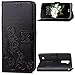 Produktbild SRY-case LG k7 Fall, Einfarbig Synthetische PU Ledertasche Magnetische Schließung Brieftasche Fall Lucky Clover Embossing Blumen-Kasten-Abdeckung für LG k7 (Color : Black, Size : LG K7)
