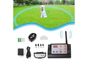 cutecool Clôture électrique sans Fil pour Chien, système de Confinement pour Chien, conteneur de délimitation, récepteur de Collier de Dressage Rechargeable étanche IP65