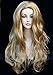 High Quality Long Natural Wavy Curly Blonde Fancy Fashion Wig Heat Resistant (MEDIUM BLONDE)