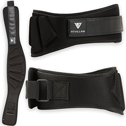 Weightlifting Belt Crossfit Gym Workout - Back Support For Lifting (6-Inch-Wide) for Proper Weight Lifting Form by FITVILLAIN. Back Support for Cross Training Exercises, Powerlifting Workouts, Deadlifts, Olympic Lifting and Daily Fitness. Suits Men &amp; Women (Black, X-Small)