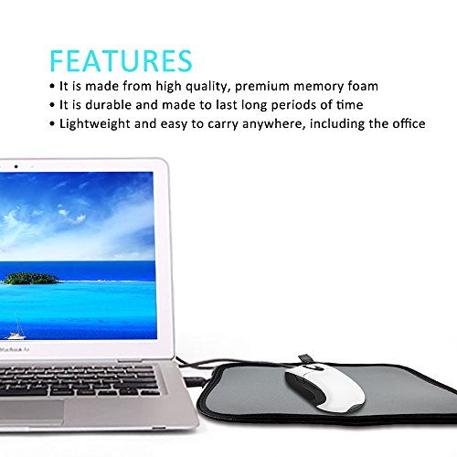 Mauspad mit Handgelenkauflage , Gmayoo Gaming Mouse Pad, Handgelenk Feder Gel Maus, Multifunktions -Maus-Pad mit Reißverschluss für Desktop-Laptop(Blau) - 4