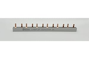 BOGAS ELECTRONICS Peine de Conexión Electrica para Automáticos, Diferenciales y Magnetotérmicos. 1P+N o 2P 63A. Busbar. (1)