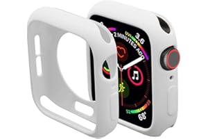 Miimall kompatybilny z Apple Watch Series 5/4 44 mm Etui Bumper, [Pełna okładka] Elastyczne TPU Slim Ultra Ochronne Etui do iWatch Series 5/4 44mm - Białe