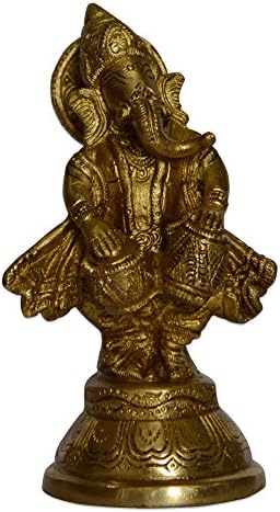 DronaIndia Lord Ganesha with Tabla Brass Statue