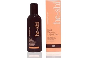 ‎HE-SHI he-shi He-Shi Dark Express Liquid Tan Instant Fake Tan Liquid – Express-Bräunungslotion – Schnell trocknende Formel ohne Selbstbräunungsgeruch – Vegan und frei von Tierversuchen – Dunkler Bräunungsgla