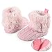 Arshiner Toddler Girls Fleece Woollen Fur Knitted Snow Boot (L(12-18mths), Pink(FBA))