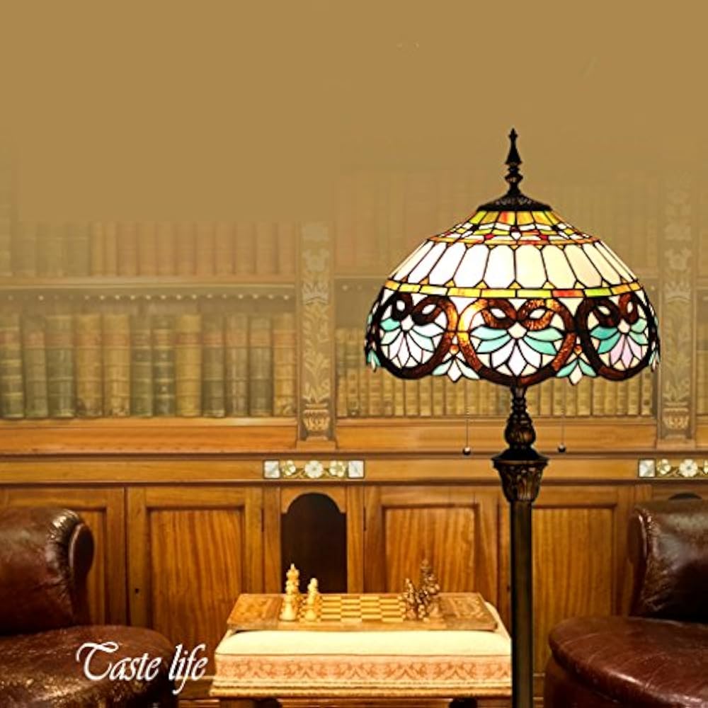 SINCERE@ 16-Zoll-Tiffany Europäischen Retro Stehleuchte Schlafzimmer Nachthochzeits-Geschenk-Dekoration Schlafzimmer Arbeitszimmer Stehlampe Minimalistische Mode