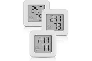 HOUDIAN Mini termometr cyfrowy z higrometrem, monitor temperatury w pomieszczeniu i higrometr, wskaźnik temperatury i wilgotności powietrza (biały, 3 sztuki)