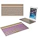 Produktbild TZZ Wireless Bluetooth Tastatur, Einstellbare Helligkeit Tastatur mit RGB Universal Ultra Slim Aluminium Tastatur mit Hintergrundbeleuchtung für alle iOS, iPad, Android, Mac (Gold)